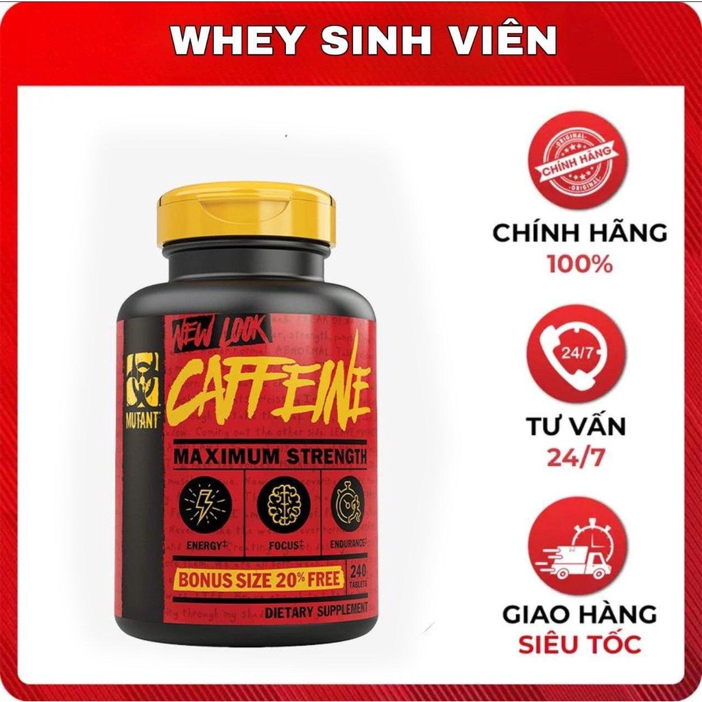 Viên uống Mutant Caffeine (240 viên) nhập khẩu Canada giảm mệt mỏi tăng cường tỉnh táo tăng khả năng