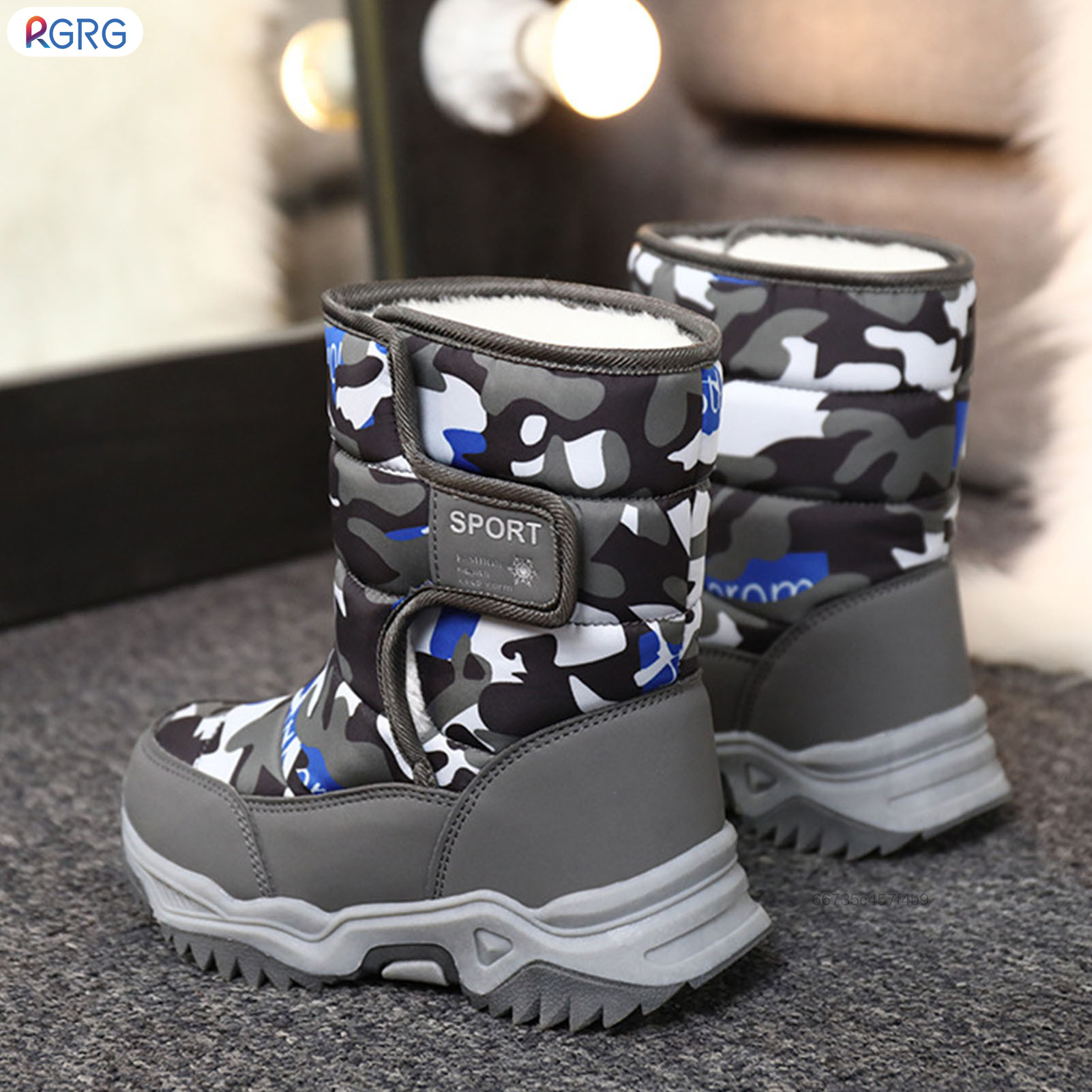 RGRG Children Cotton Snow Boots Outdoor Thick Sole Cotton Boots Winter Boots Suitable for Kids Birthday Gift RGR-MY ราคา  760 บาท*ส่งฟรี