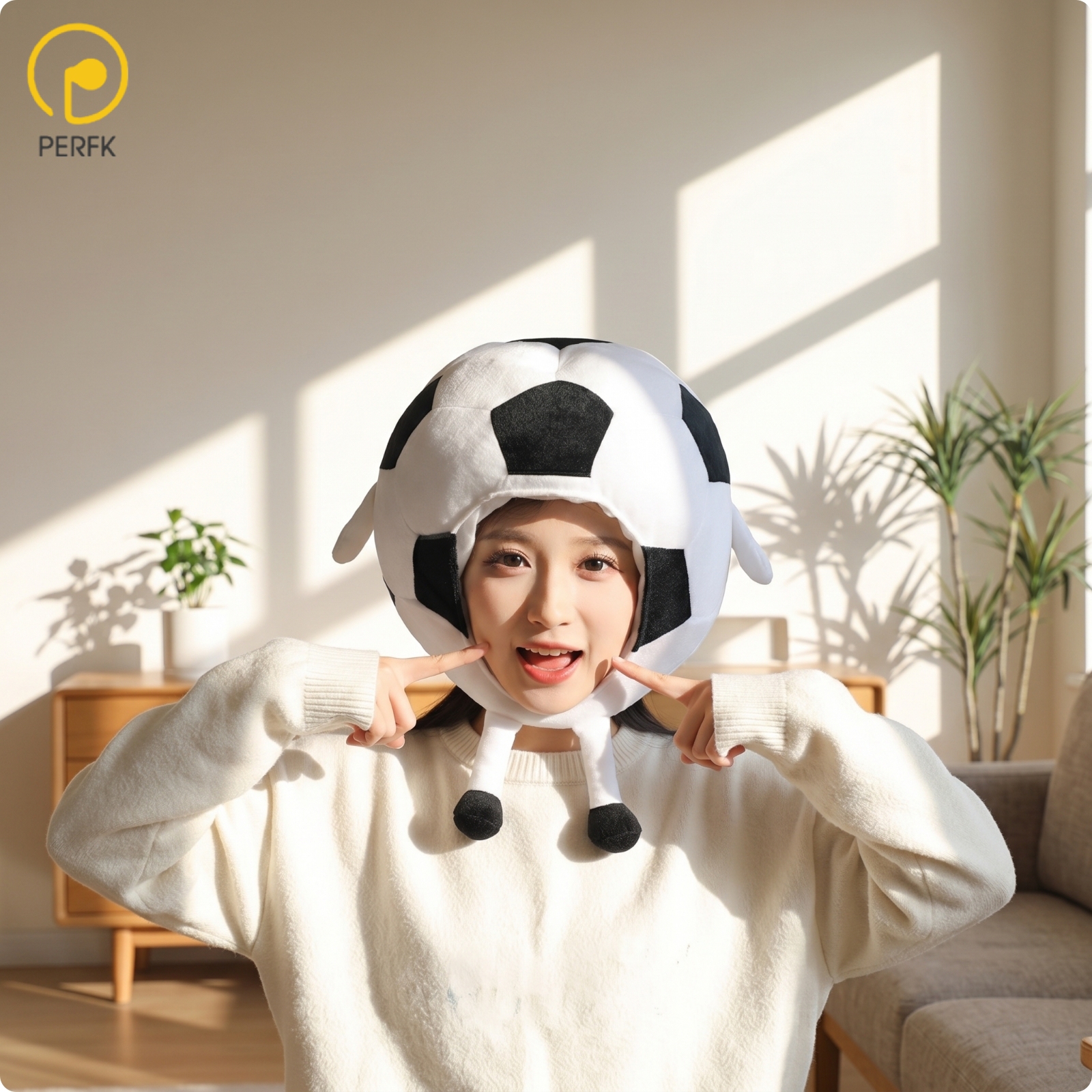 Perfk Soft Football Head Mask Lightweight Soccer Ball Mask Oversized Costume Prop Easy to Wear for Sports Fans ราคา 1,947 บาท*ส่งฟรี