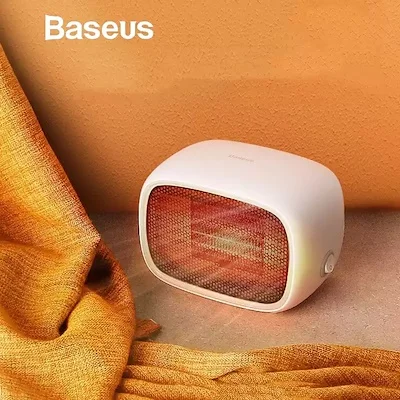 (Random Color) Baseus Portable Electric Air Heater Warm Fan Blower Mini Handy Heater Desktop Radiator Warmer for Home Office Household