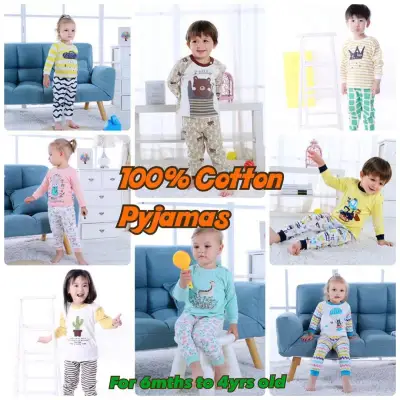 100% Cotton Toddler Baby Kids Pyjamas Pajamas Boys Girls Pyjamas Sleepwear