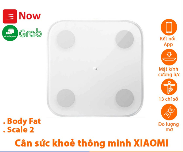 Cân điện tử thông minh XIAOMI Mi Body Fat / Digital Weight Scale 2 Kiểm tra sức khoẻ đo lượng mỡ mặt kính đẹp chính hãng