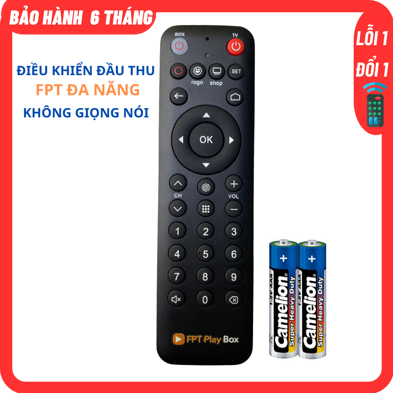 Điều Khiển FPT Đa Năng Kèm pin Không giọng nói Dùng cho đầu thu FPT Play Box SmatBox MyTV.