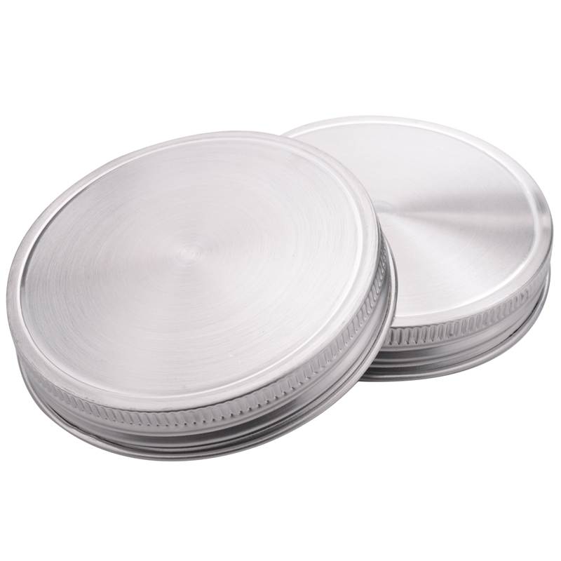 (GQWJ) 8 Pcs Stainless Steel Jar Lids 86Mm Sealed Leak Proof Cover With Silicone Seals Resistant Sto