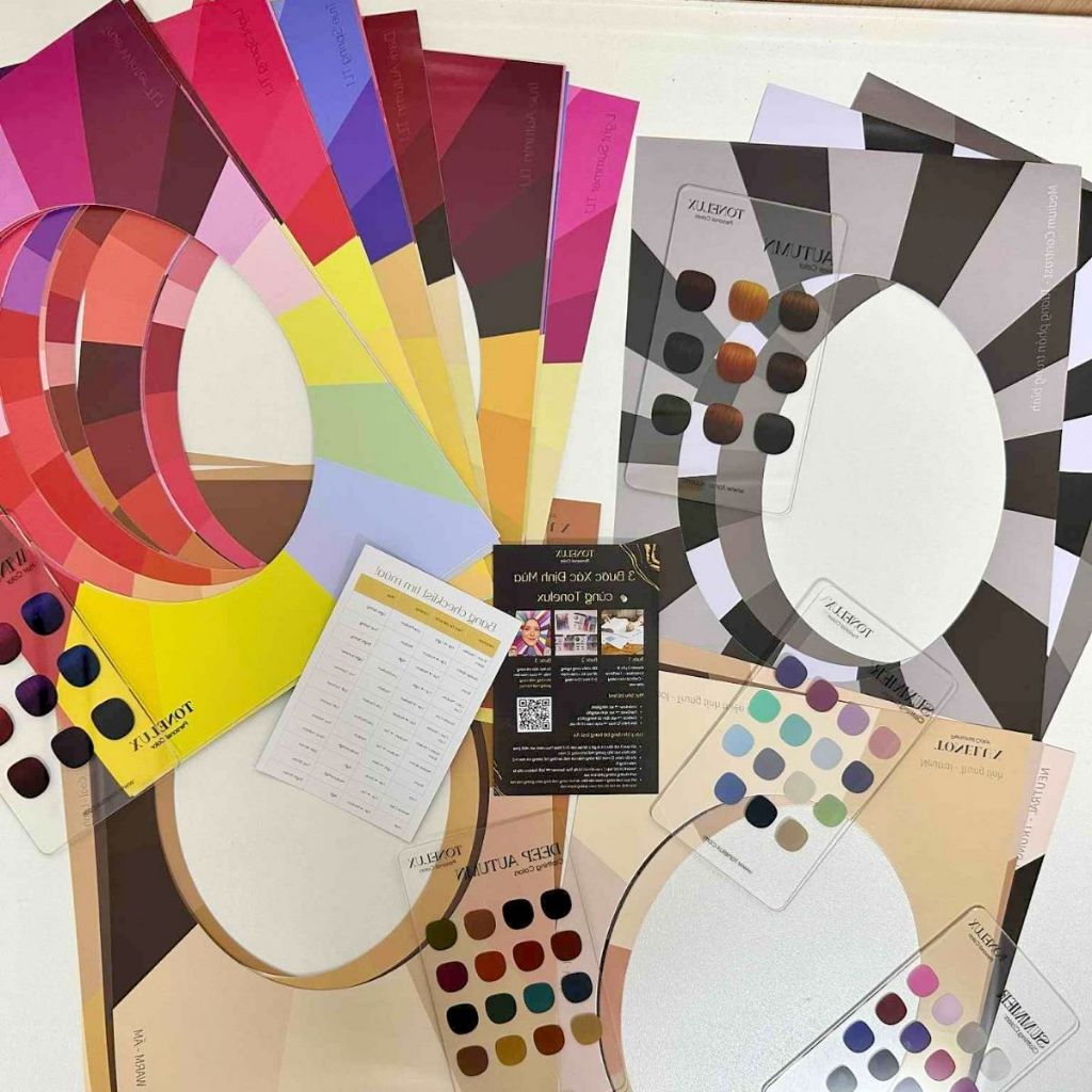 Bộ Test Personal Color Chuyên Gia Tonelux – Combo Nâng Cao 23 Bảng A4 + 12 Thẻ Quần Áo + 4 Thẻ Tóc | Dụng cụ Tư Vấn Phân