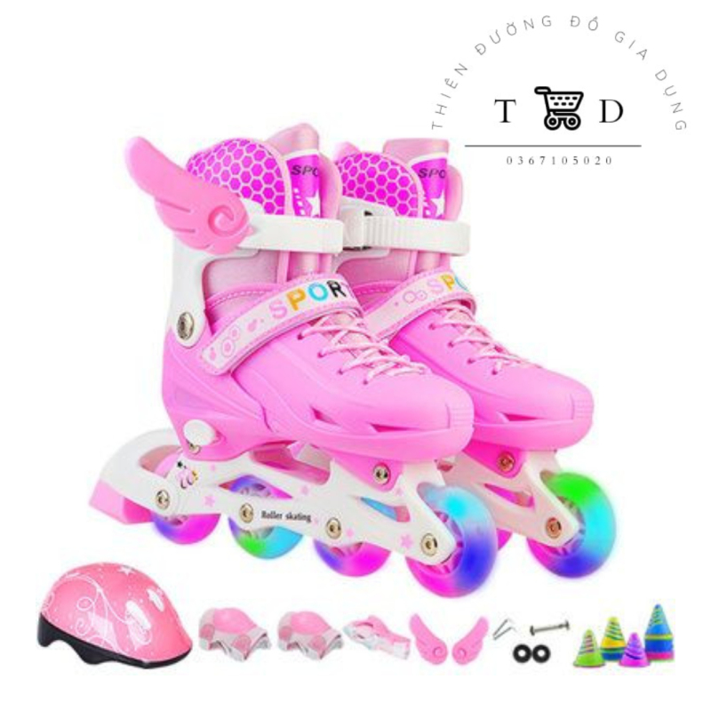 Mua Giày  trượt patin, giày patin sport 1 đèn flash phát sáng trẻ em - Tặng kèm bảo hộ chân tay