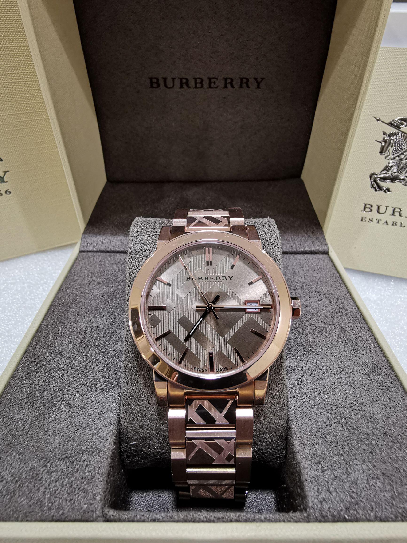 burberry rose gold ladies watch