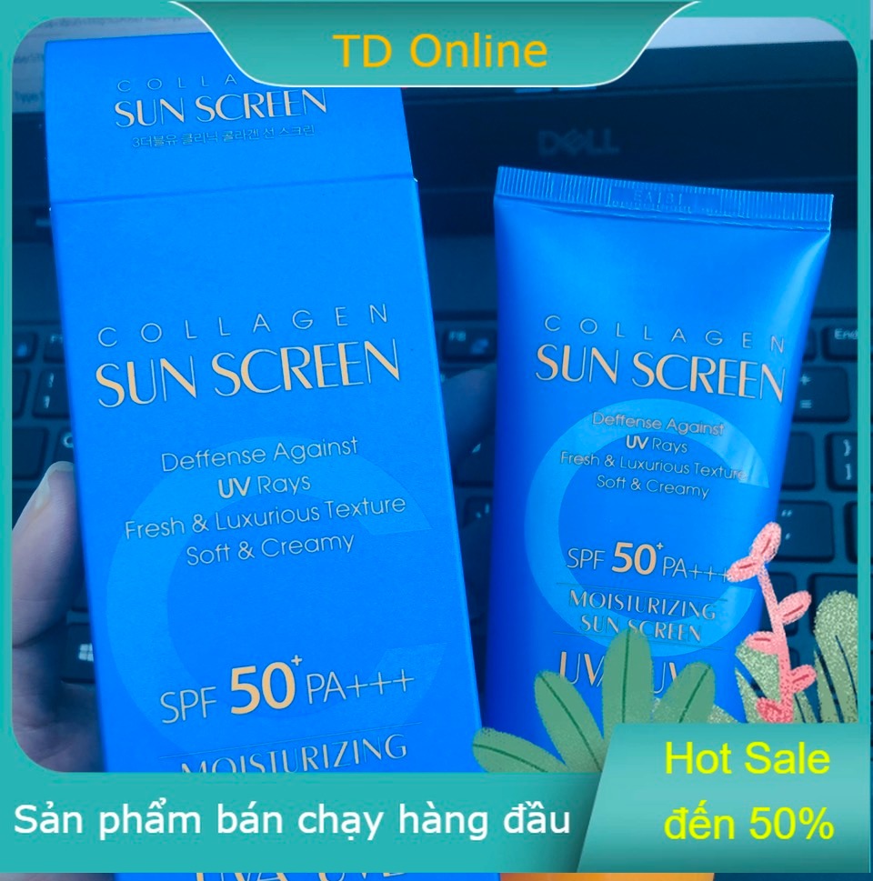 [HCM]KEM CHỐNG NẮNG 3W CLINIC COLLAGEN SUN SCREEN SPF50+ PA+++ MÀU XANH