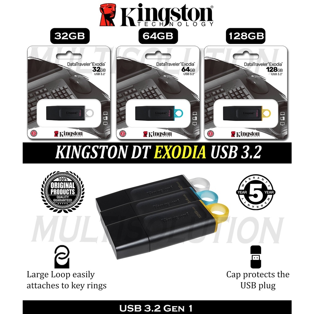 Usb 3.2 Kingston Datatraveler Exodia 8GB/ 16GB/ 32GB/ 64GB/ 128GB. DataTraveler Exodia DTX