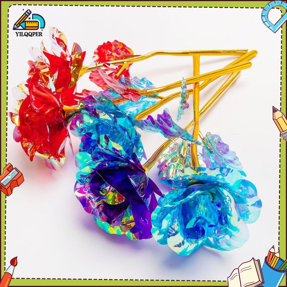 YILQQPER Single gold foil rose Valentine's Day birthday gift Gold leaf small gift ราคา 15 บาท*ส่งฟรี