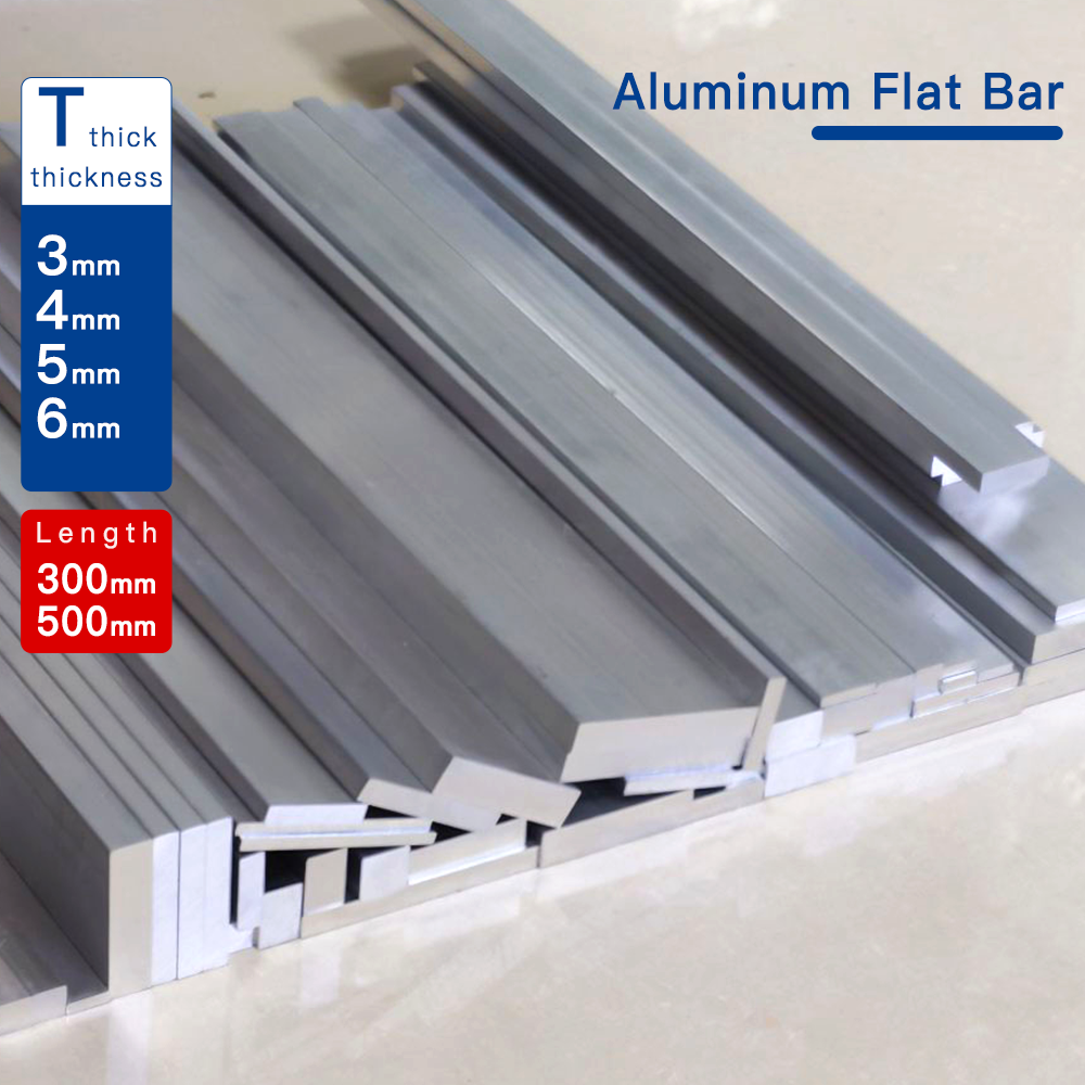 Aluminum Flat Bar Thickness 3-6mm Width 5-60mm Length 300mm 500mm Aluminium Alloy Plate Metal Solid