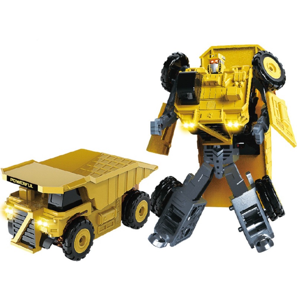 POXIA Máy xúc Tàu robot biến hình Máy ủi đất 2 trong 1 Robot xe kỹ thuật Mới lạ Đồ chơi mô hình Đồ chơi robot biến hình Đồ chơi trẻ em - 2