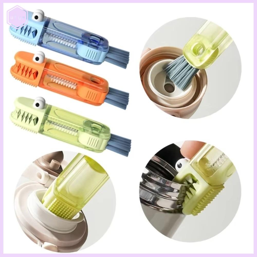 WFYW Cá sấu Bàn chải nắp chai nhỏ 3 trong 1 Dọn dẹp Bàn chải ống hút chai  Đa chức năng Bàn chải vệ sinh nhà bếp