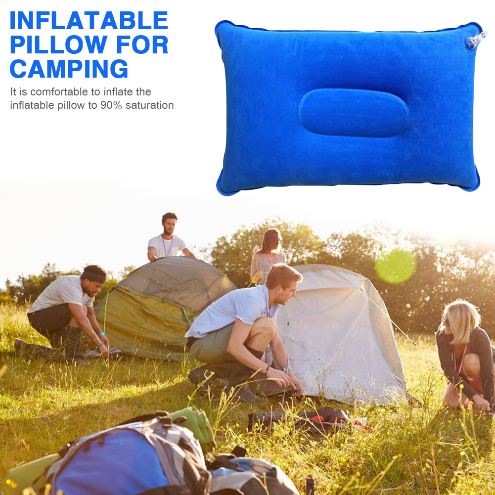 【New Arrival】Air Cushion Pillows Comfortable Inflatable Pillows Square Backrest Washable PVC for Airplane Outdoor Backpacking Hiking