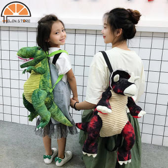 HS trẻ em to phong cách hoạt hình Mới Túi khủng long Ba lô Đồ chơi thú bông ngộ nghĩnh phụ huynh-trẻ em Tyrannosaurus Triceratops Túi trẻ em