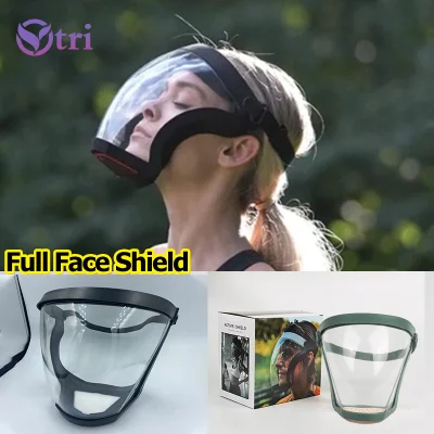 Ytri Unisex Acrylic Full Face Shield Reusable Cleared Shield Headband Style Face Shield Full Face Protection Anti-splash Edge Banding Design One Large Lens Multicolour