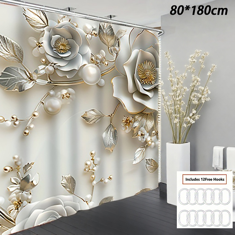  Waterproof Golden Swan Shower Curtain Mildew Resistant Polyester Bathroom Curtain With Rustproof Grommets Home Decor - 6