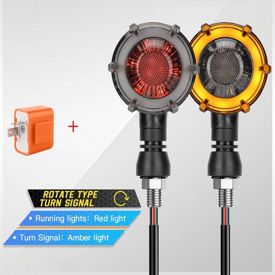 Xe máy nước máy xoay LED bi-màu Vòng tín hiệu báo rẽ đèn tín hiệu chạy ban ngày