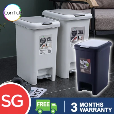 Rubbish Bin Dustbin Waste Bin with Step Function and Cover Lid Home Living Room Bedroom Kitchen Office Pantry Handsfree