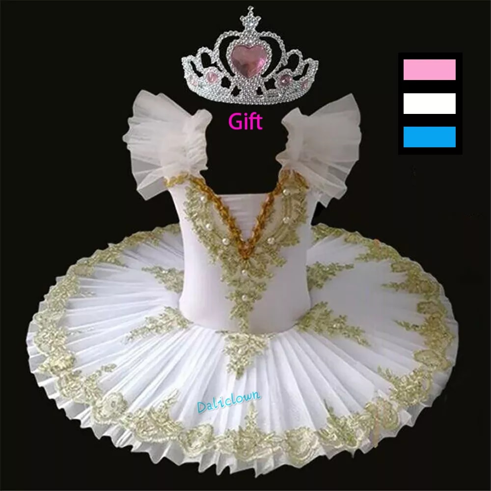 Cô Gái Váy Ba-lê xòe ăn mặc quần áo nịt tập thể dục kim cương màu hồng công chúa nữ diễn viên Ballet tiệc sinh nhật trang phục múa trẻ em trẻ em