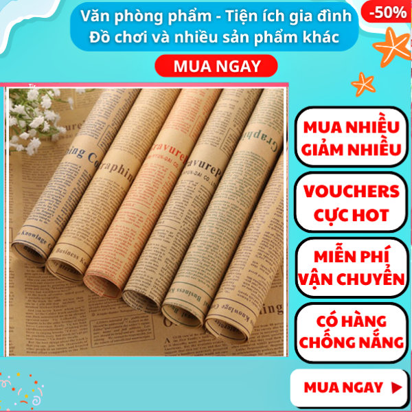 Giấy gói quà phong cách cổ điển , Giấy báo vintage gói quà cỡ 72x51 cm , Giấy báo vintage gói quà tặng sang trọng , Giấy gói quà vintage , Giấy gói quà vintage họa tiết kiểu giấy báo , Nguyễn Thùy Store