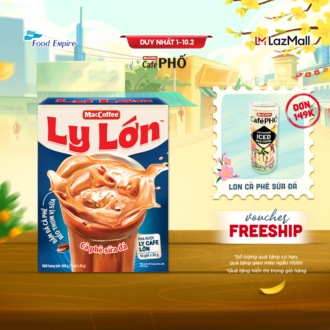 Cà phê Ly Lớn - Maccoffee (hộp 10 gói x 26g)