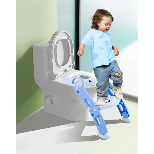 Global House Primo Kids ฝารองนั่งเด็กแบบมีบันไดรูปเพนกวิน รุ่น 2DCY033 สีฟ้า รับประกันของเเท้! ราคา 659 บาท*ส่งฟรี