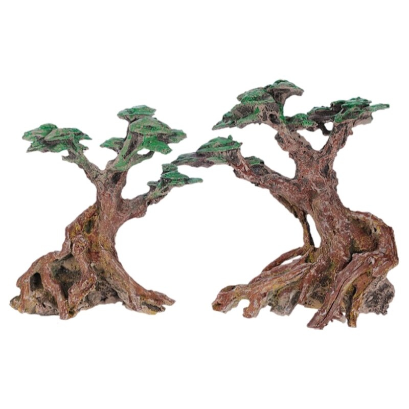 Bể cá trang trí cây bonsai đồ trang trí hồ cá đá lũa thân cây g2ab