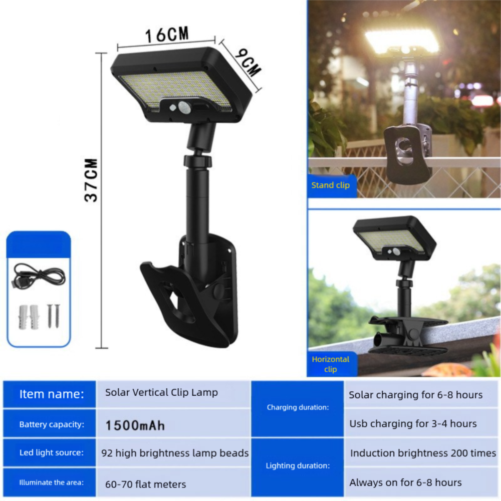 PDWATCHES solar charging Solar Sensor Light LED beads Waterproof Lawn lamp Dual-use USB Standing Clip Lamp outdoor