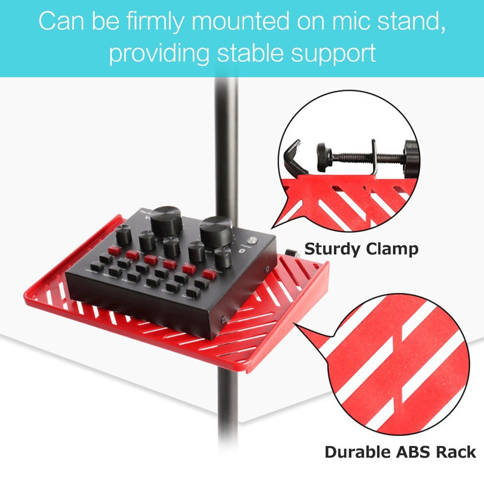 Microphone Stand Soundcard Tray Storage Rack Durable Adjustable for Concert