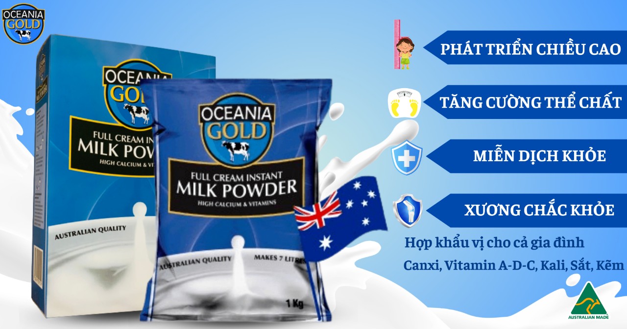 Sữa bột oceania gold hộp 1 kí nhập từ úc