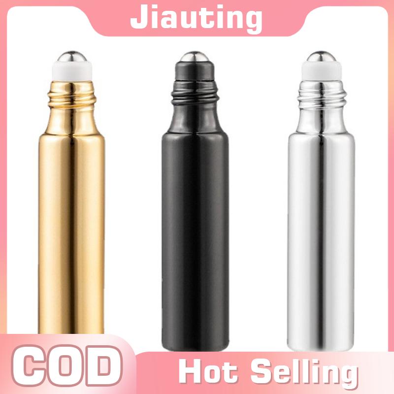 Jiauting 10ml tinh dầu chai cuộn trên Con lăn thép không gỉ bóng Massager Kem mắt nước hoa refillab rỗng chai container