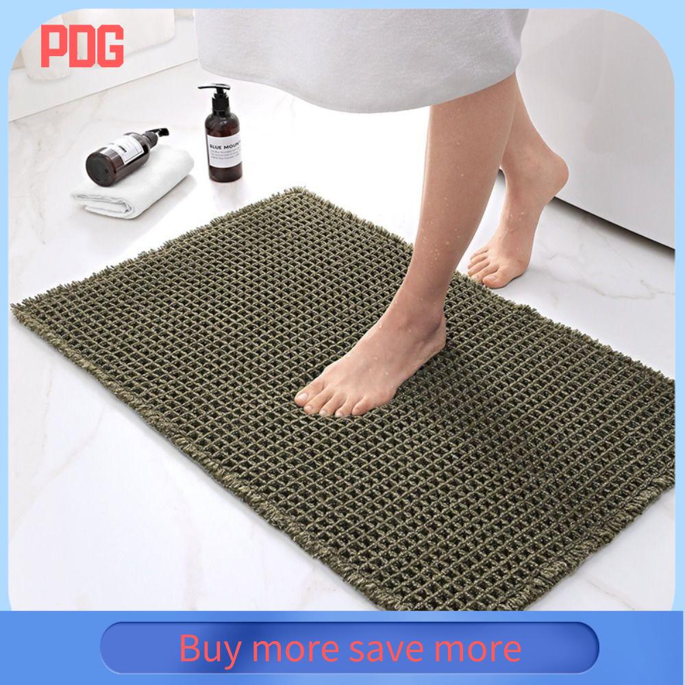 PDG Siêu thấm hút Thảm chùi chân Dày hơn Vải lanh dệt Thảm tắm Không trượt Thảm trải sàn Phòng khách