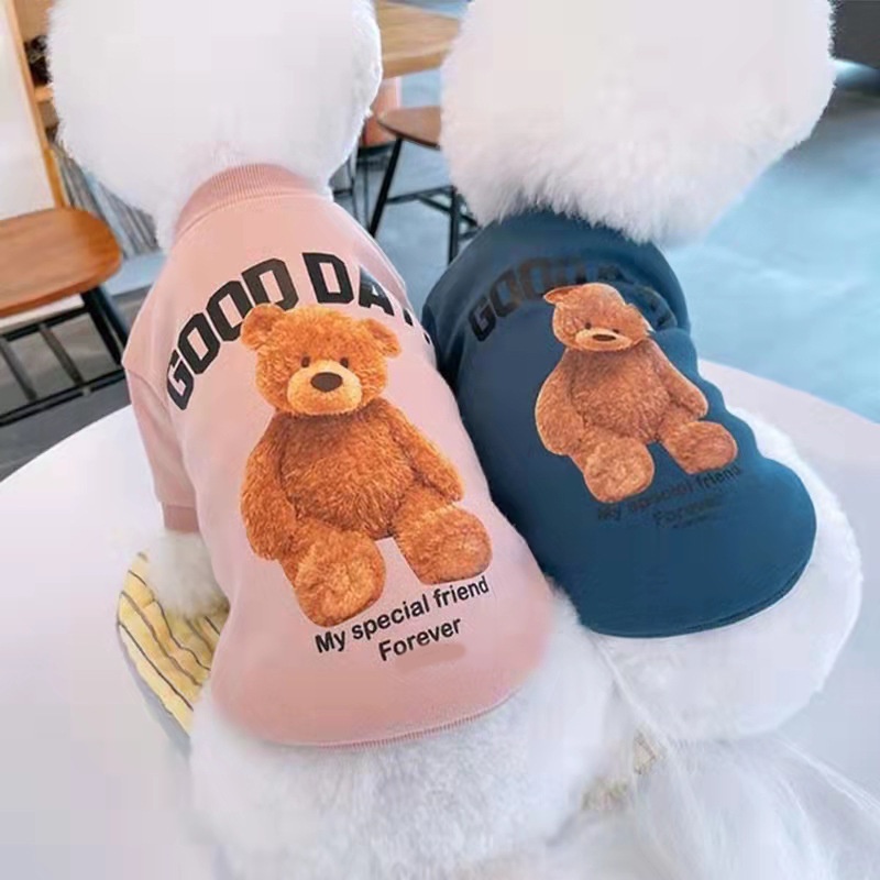 Dog clothes cat clothes cute bear style dress up clothes French bulldog Shih Tzu with Pocket
