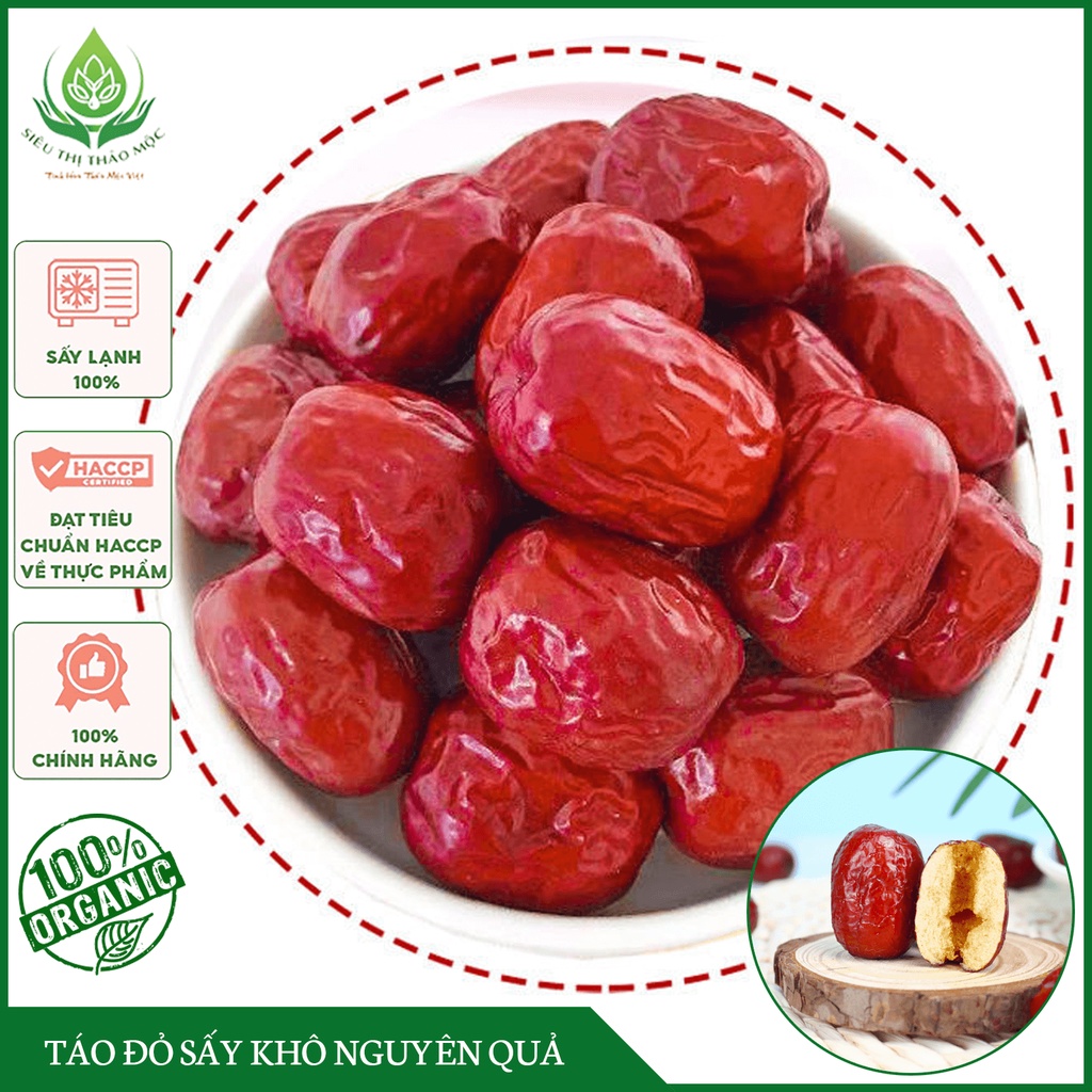 [CHÍNH HÃNG] Táo Đỏ Sấy Khô 100gr Quả To Đỏ Đều Và Đẹp Loại 1 Siêu Thị Thảo Mộc[TẶNG QUÀ ĐƠN TỪ 66K]