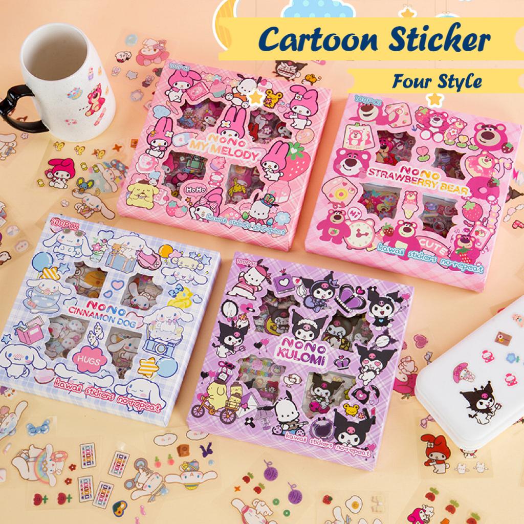 Cute Scrapbook Sticker Set (100 Sheets) Cartoon Kawaii Girl Flower Pet  Transparent Korean Stationery Decorative Sticker Pack For Bullet Journal,  Diary