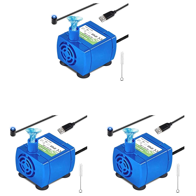 3X Cat Water Fountain Pump, Pet Water Fountain Pump Replacement Pump -DC160 Motor for Round, Flower Cap Cat Fountain