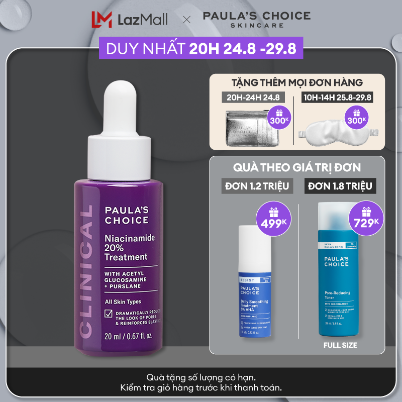 Tinh chất se khít lỗ chân lông tối ưu Clinical Niacinamide 20% Treatment 20ml mã 8030