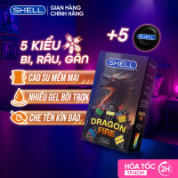 Bao cao su Shell Dragon Fire - Hộp 5 bao gai bi nổi lớn + 5 bao Shell Performax (Hộp 10 cái) | SHELL CHÍNH HÃNG
