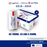 Nồng Độ Cồn 4.2% -  Combo 3 Thùng 24 Lon Bia Michelob ULTRA Chính Hãng (250ml/ lon)