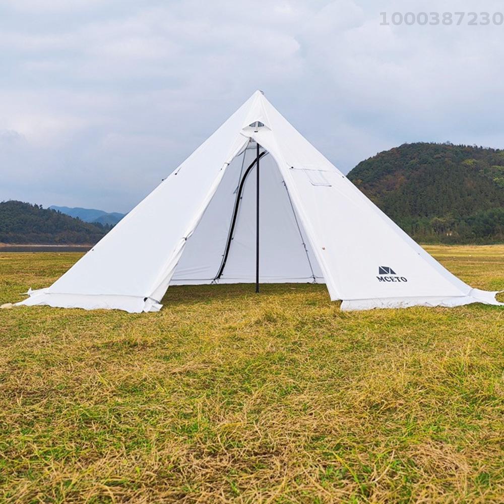 【100% Authentic】Lixada 5-8 People Tipi Hot Tent with Stove Jack Camping Pyramid Teepee Tent for Camping Backpacking Hiking · v25