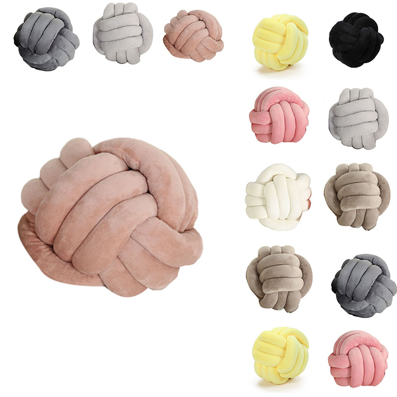 Multi-Color Soft Knot Pillow Ball Cushions Bed Stuffed Pillow Home Decor Cushion Ball Plush Throw Knotted Pillow