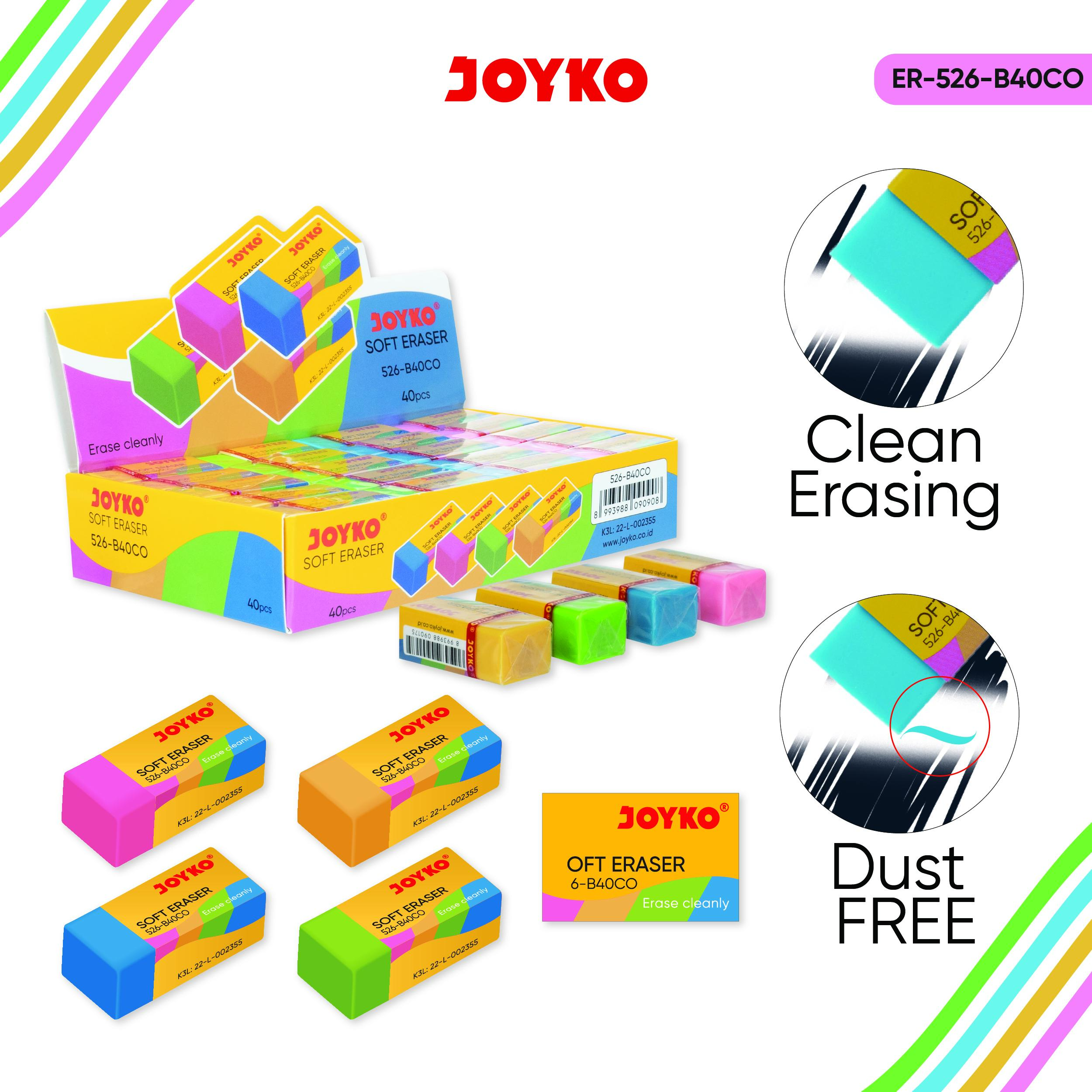 JOYKO Eraser Penghapus 1 Pack ER-526-B40CO Isi 40 Pcs