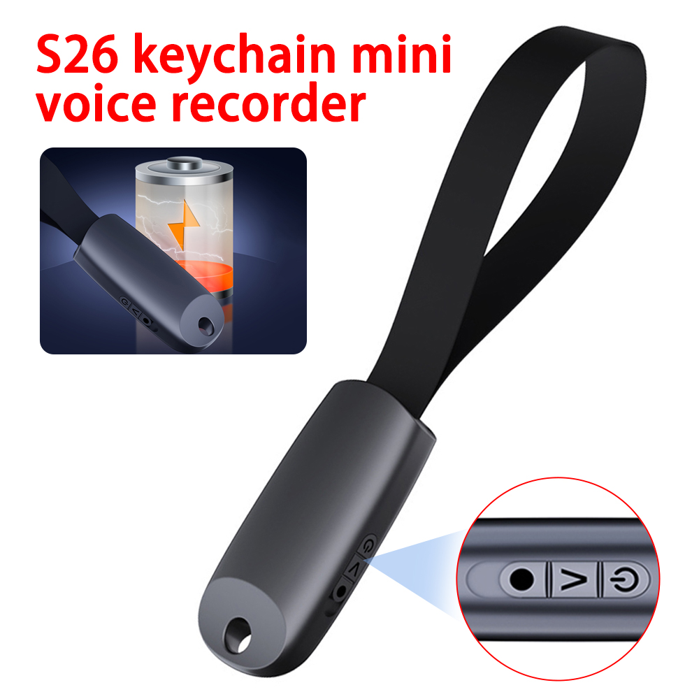 Keychain Máy ghi âm mini giọng nói được kích hoạt ghi âm Máy nghe nhạc MP3 phát lại nhạc âm thanh giảm tiếng ồn ổ đĩa USB bài giảng cuộc họp phỏng vấn