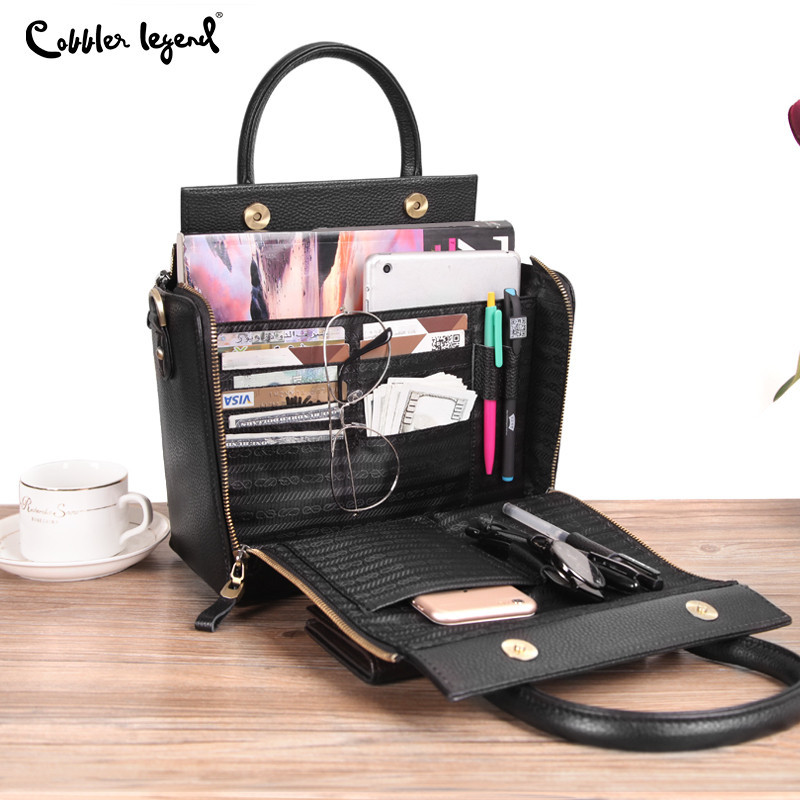 Cobbler Legend Black Handbag for Women Genuine Leather Sling Shoulder Bag Woman Zipper Messenger Bags Presyo 2,618 Piso*Libreng Shipping
