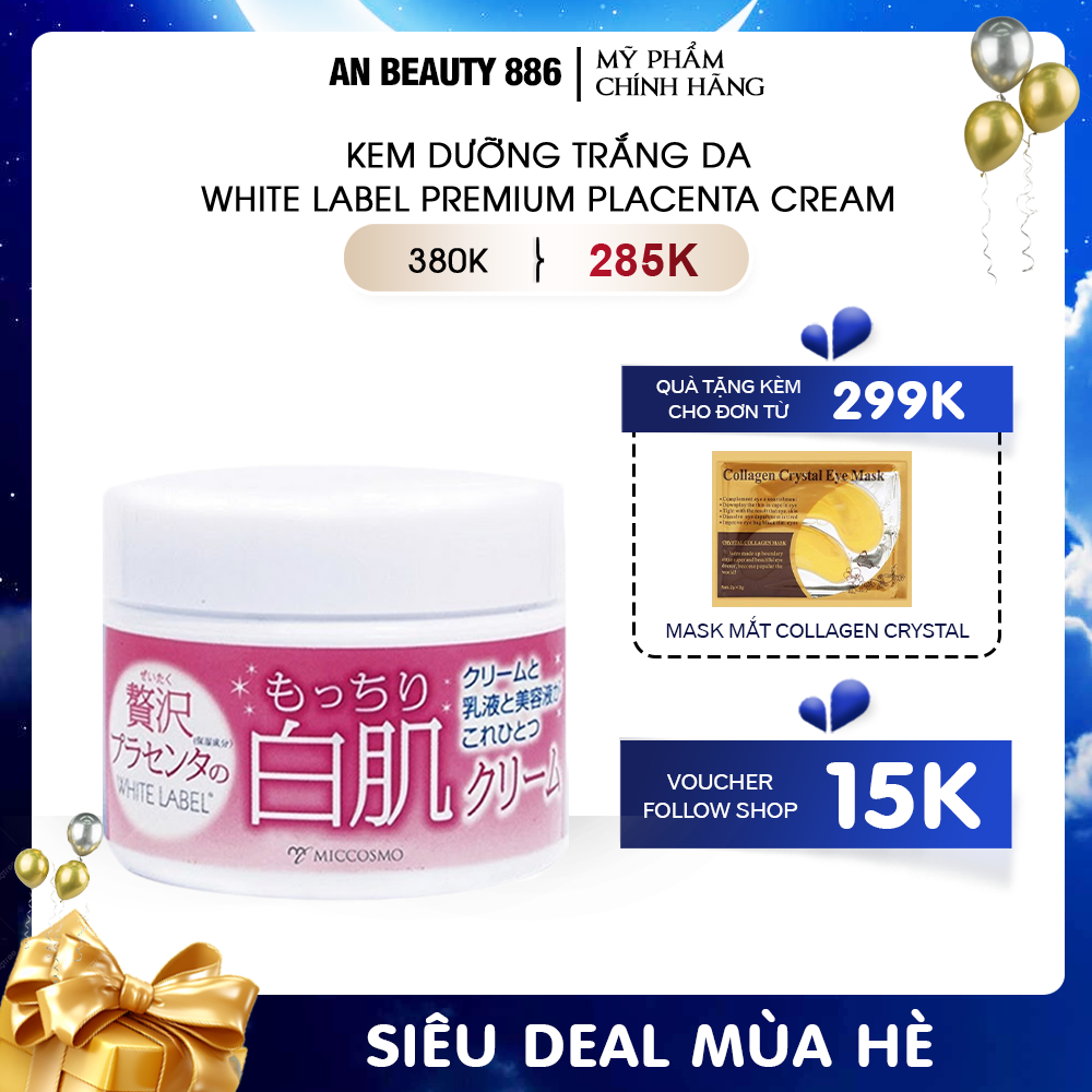 Kem dưỡng trắng da White Label Premium Placenta Cream 60g