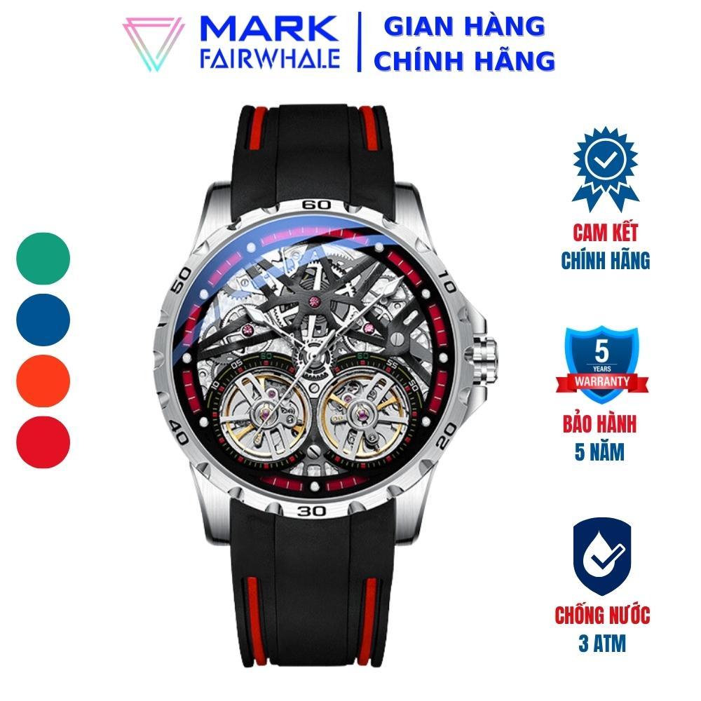 Đồng Hồ Thể Thao Nam Mark Fairwhale FW018 Size 44m Lộ Cơ Chống Nước 30m Dây Đeo Silicone Sang Trọng Đẳng Cấp