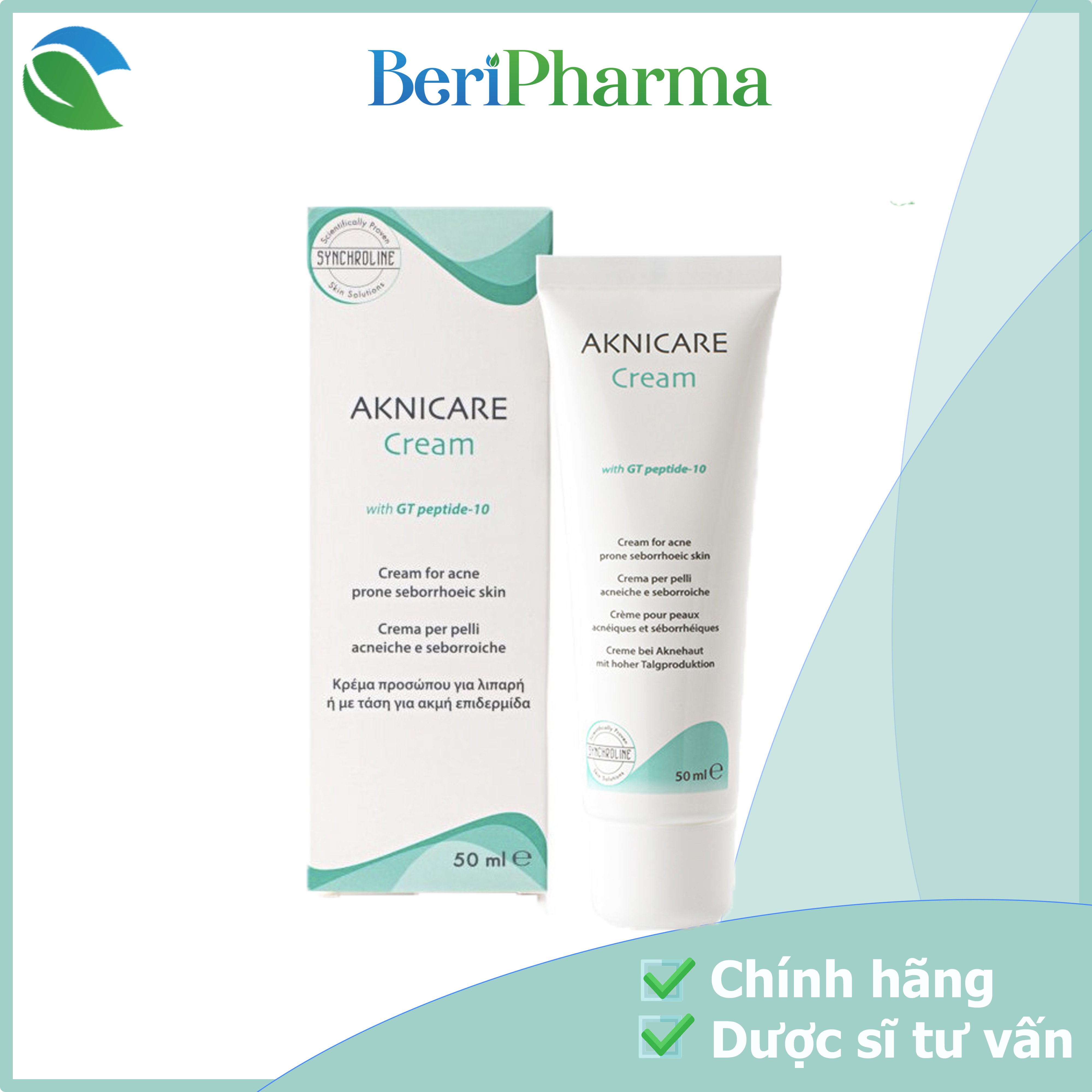 HCMAknicare Kem Giảm Mụn Kiểm Soát Nhờn Cream 50ml