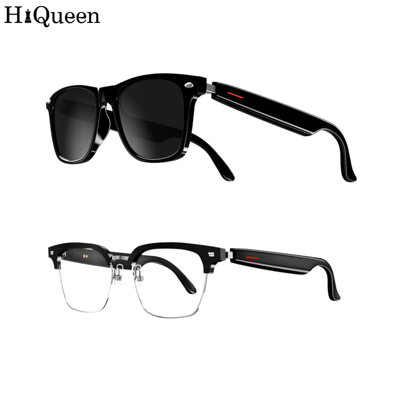 HiQueen LAlentil E13 Smart Glasses Wireless Bluetooth-compatible 5.0 Sunglasses Outdoor Sports Hands-free Calling Music Eyeglasses
