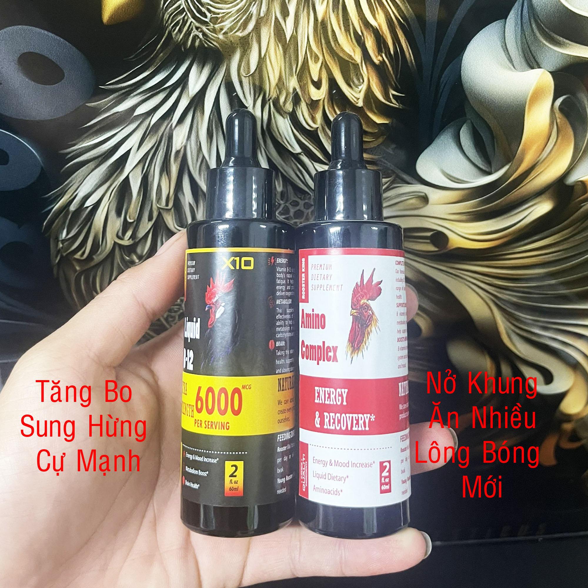 Combo nuôi gà chế độ đá cao cấp mexico liquid b12 6000 + amino complex